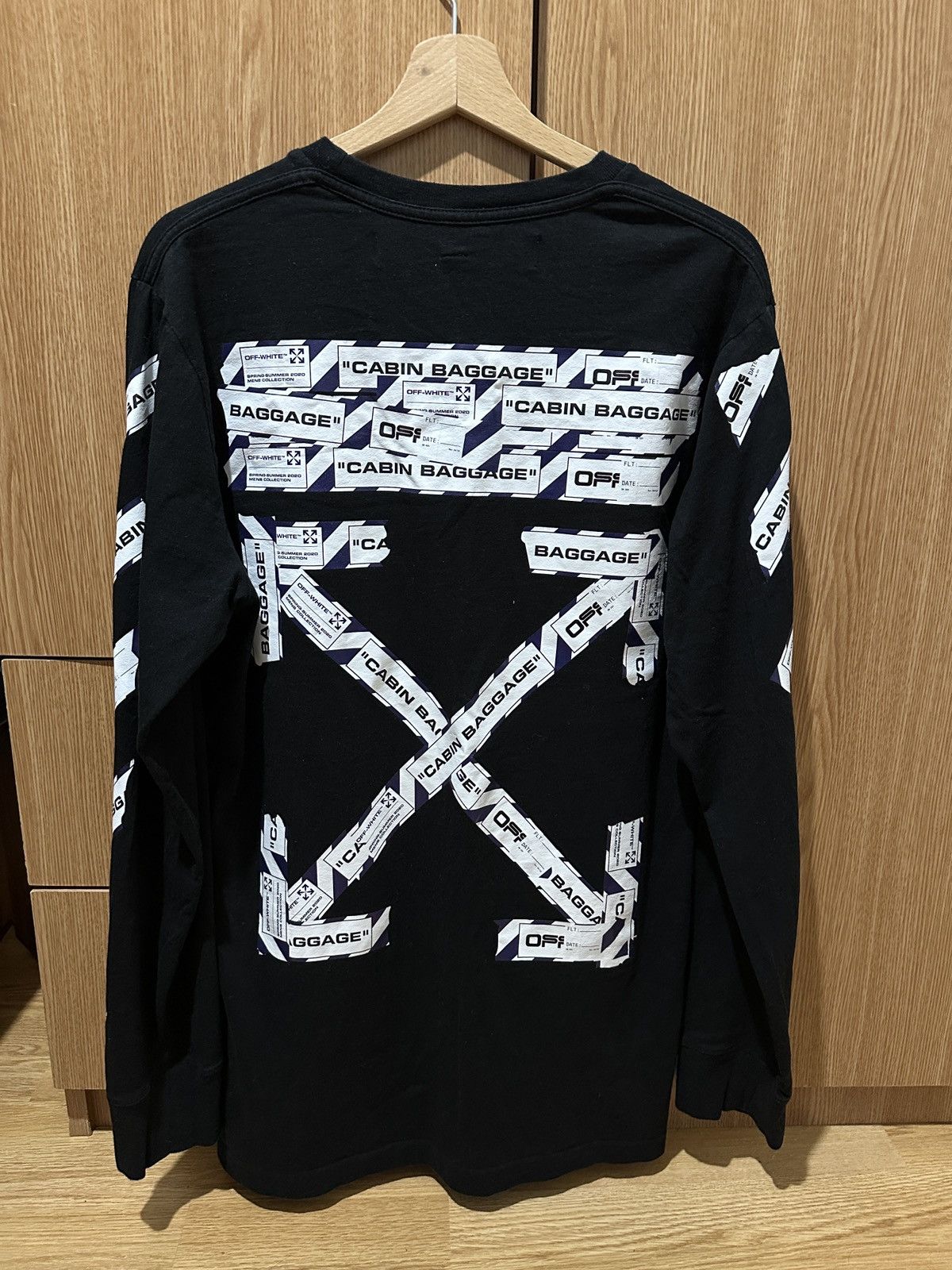 White Off White Airport Tape Longsleeve T-Shirts, Hoodie, Sweatshirt | FlexRushtees.com