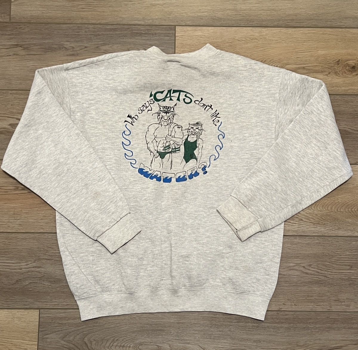 Vintage Swimming Cats Funny Graphic Sweatshirt T-Shirts, Hoodie | FlexRushtees.com
