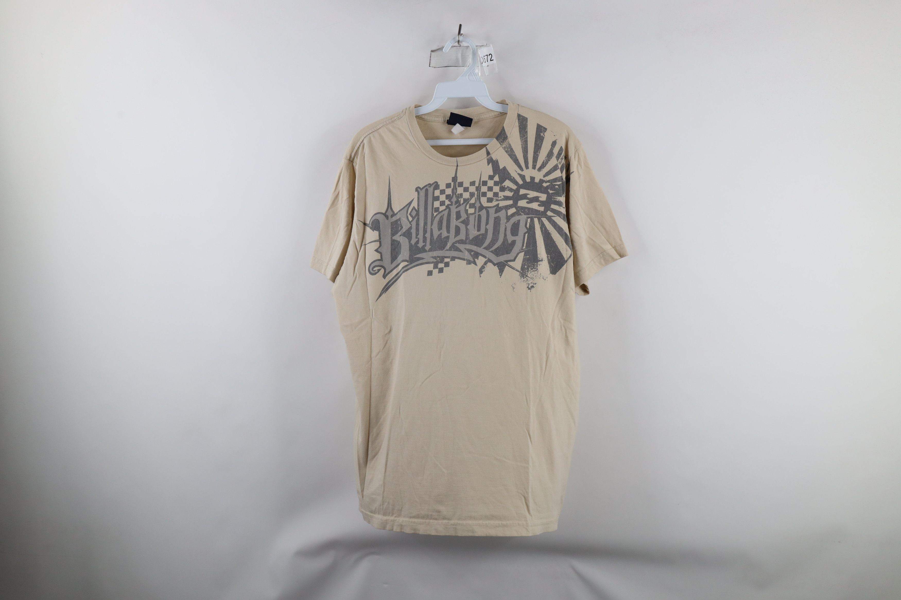 Vintage Billabong Surfing Spell Out Tribal Sun T Shirt Beige