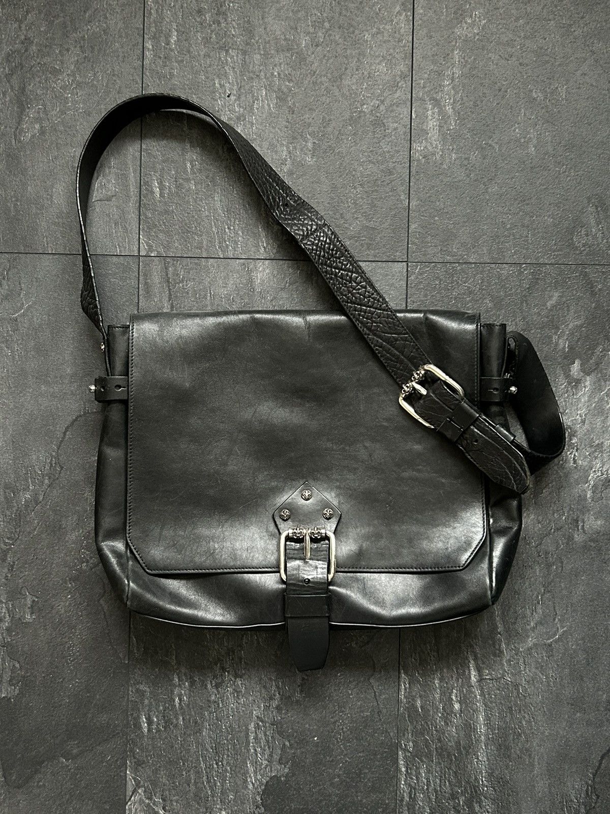 Vintage Chrome Hearts Lookalike Hardware Messenger Bag