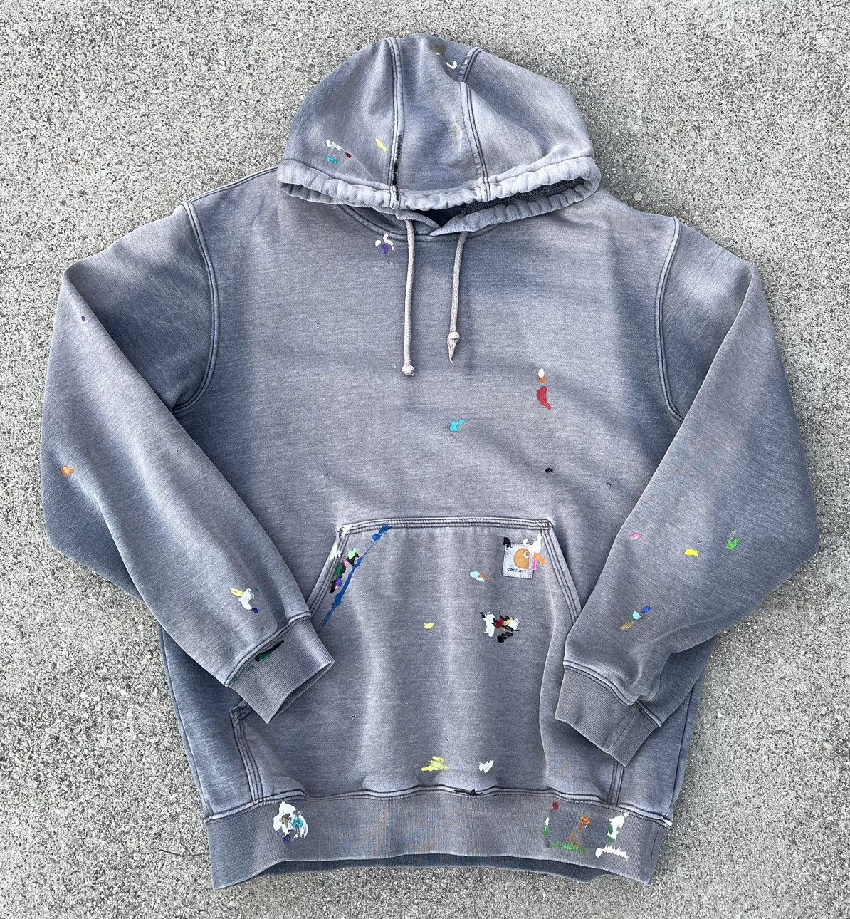Wip Custom Carhartt Hoodie Sun Fade Thrashed Distressed Reworked