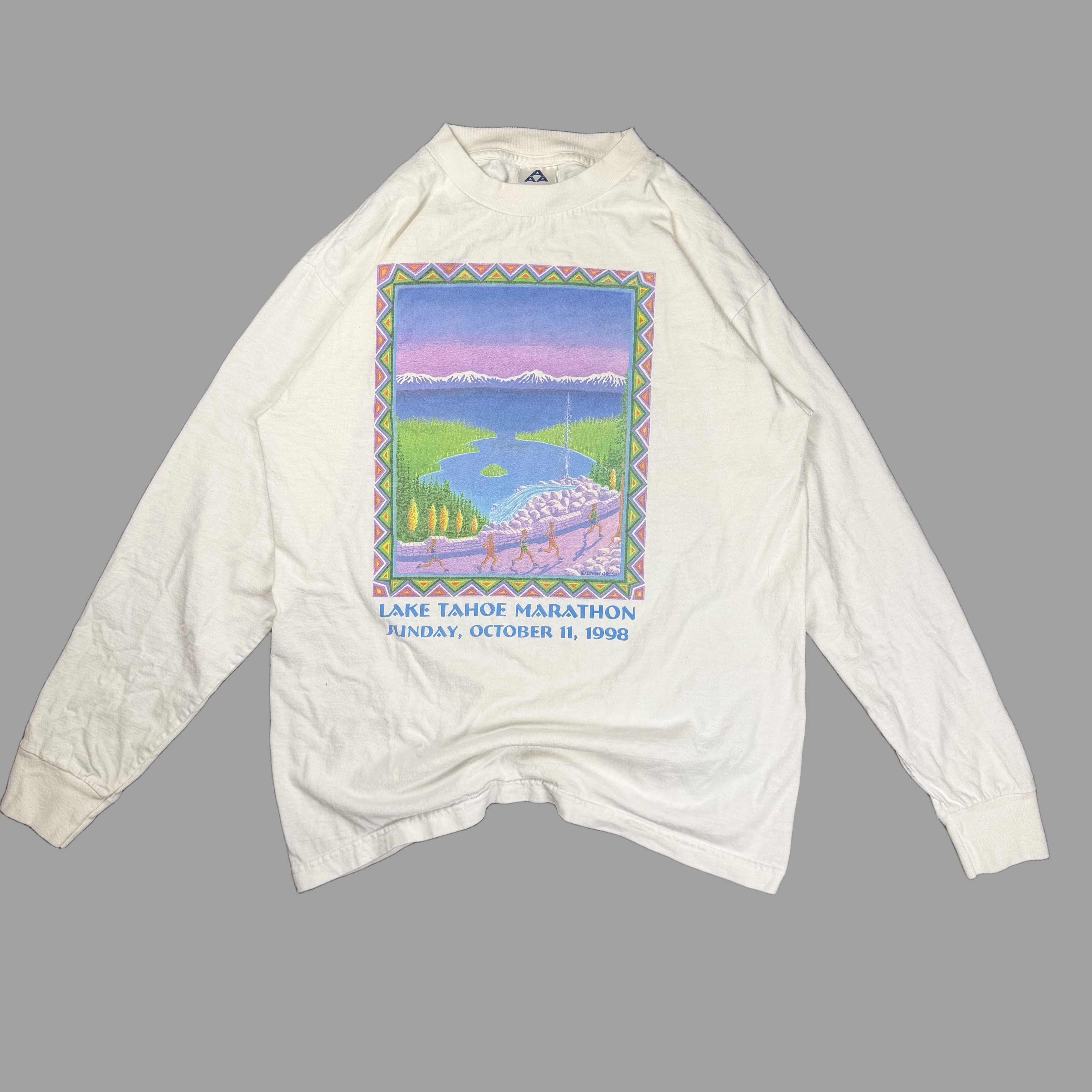 Vintage Tahoe Marathon 1998 Long Sleeve Tee Medium White