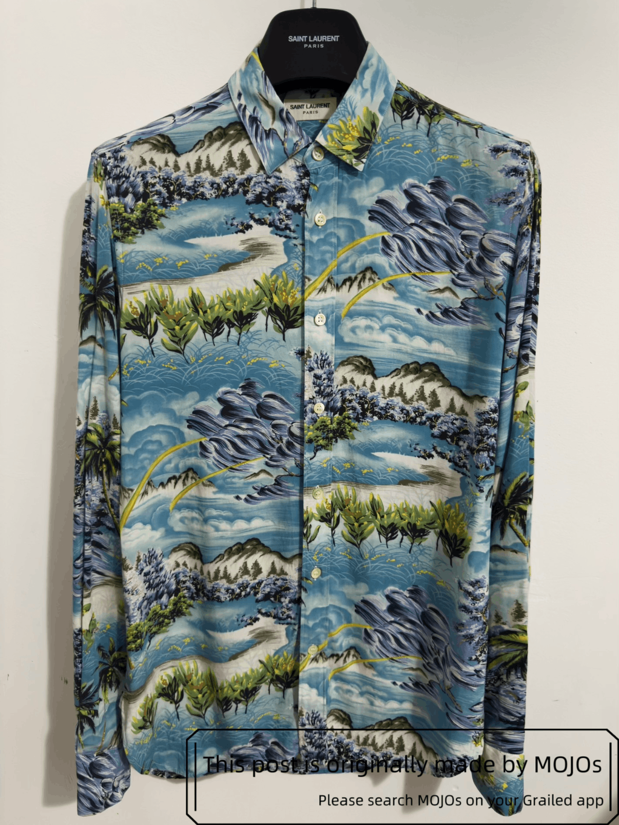 Saint Laurent Paris Sz 38 Saint Laurent Paris 16ss Beach Print Shirt Mojos642