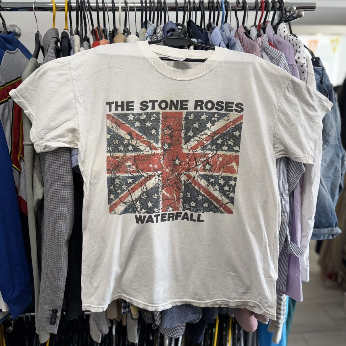 Japanese Brand X Vintage 90s The Stone Roses Waterfall Psychodelic Vintage Tee Shirt Hoodie, Sweatshirt | FlexRushtees.com