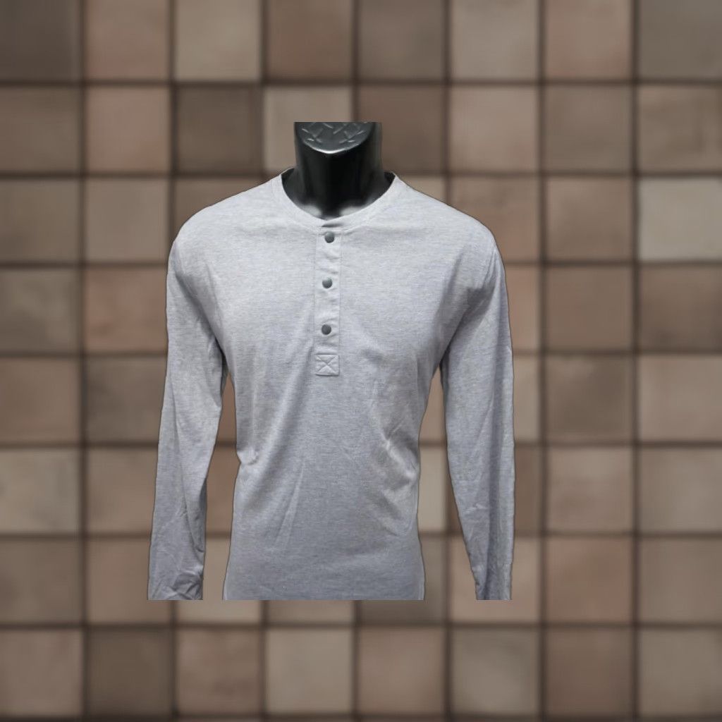 Vintage Myles Henley Gym Shirt Long Sleeve Athletic Gray Mens Medium T Shirt Cotton Polyester Athlet