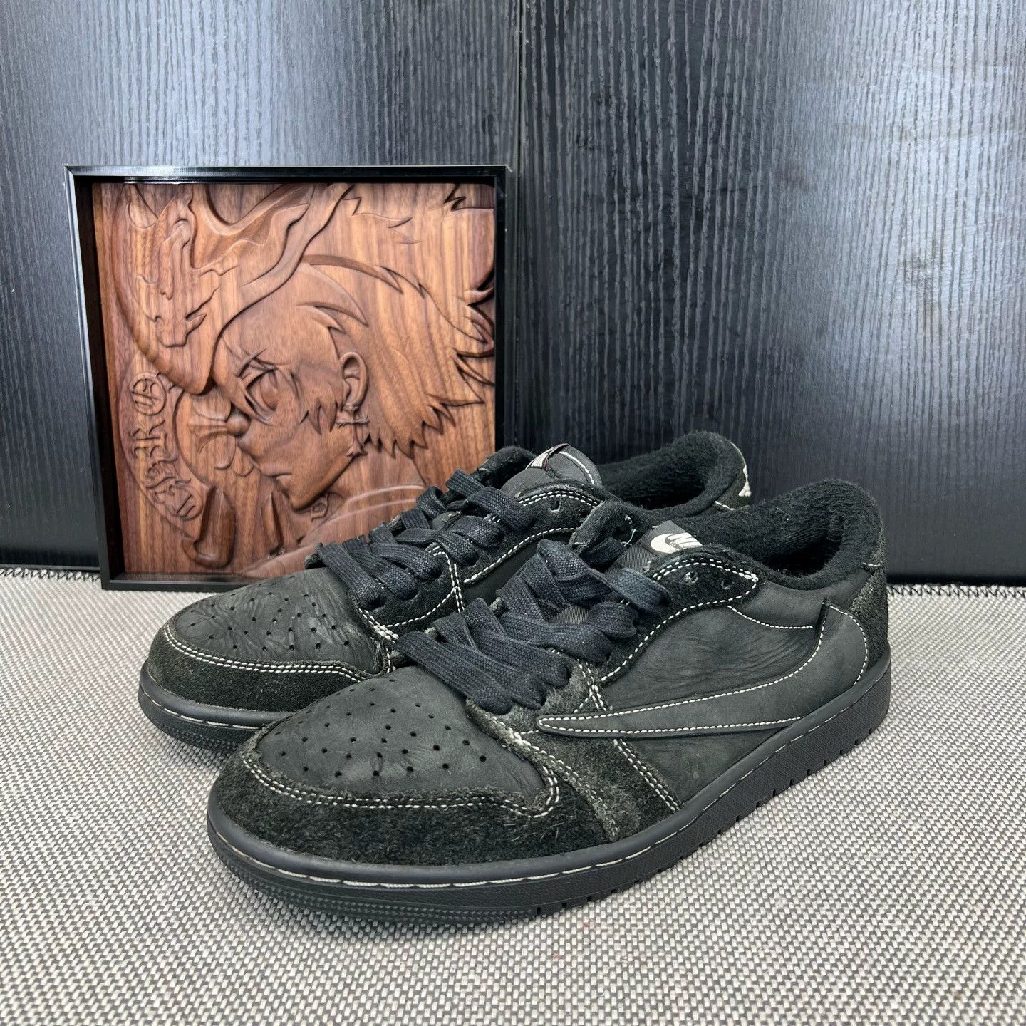 Dior Aj1 Low Ts Black Warrior 4 0 Reverse Swoosh Size 42 Used