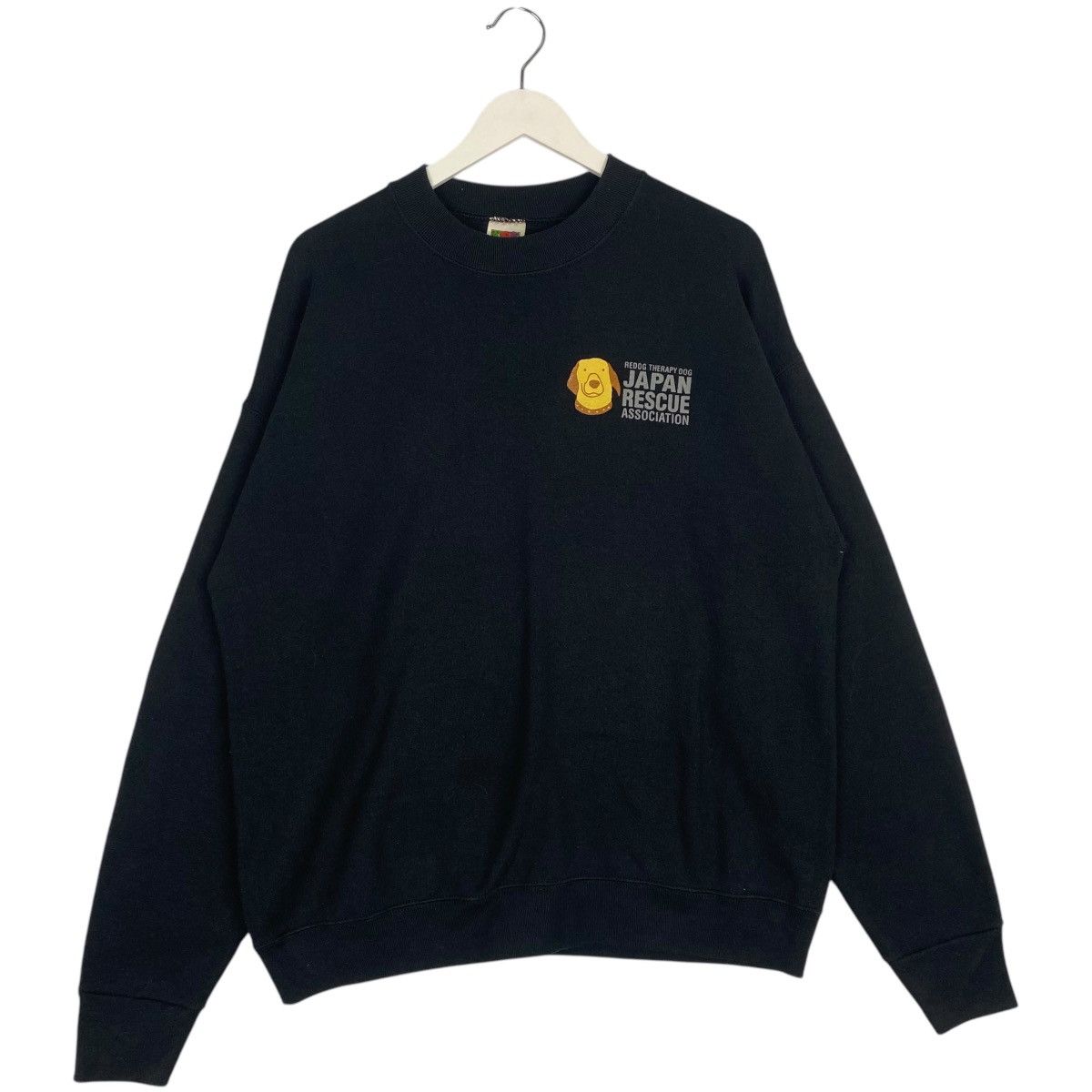 Vintage Fruit Of The Loom Sweatshirt Black Pullover Size M
