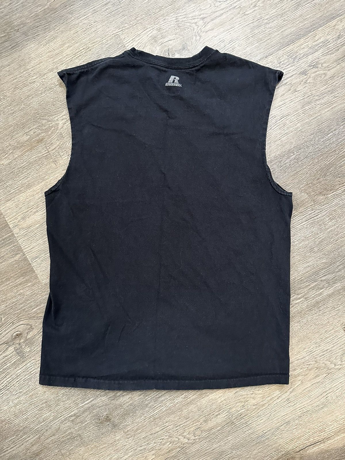 Russell Athletic X Vintage Wide Black Tank Top Athletic Workout Gold Gym Style