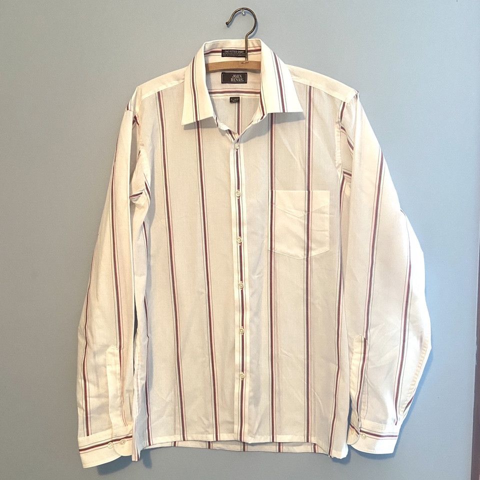 Vintage John Henry Brand 70s 80s Shirt Men Long Sleeve Size 16