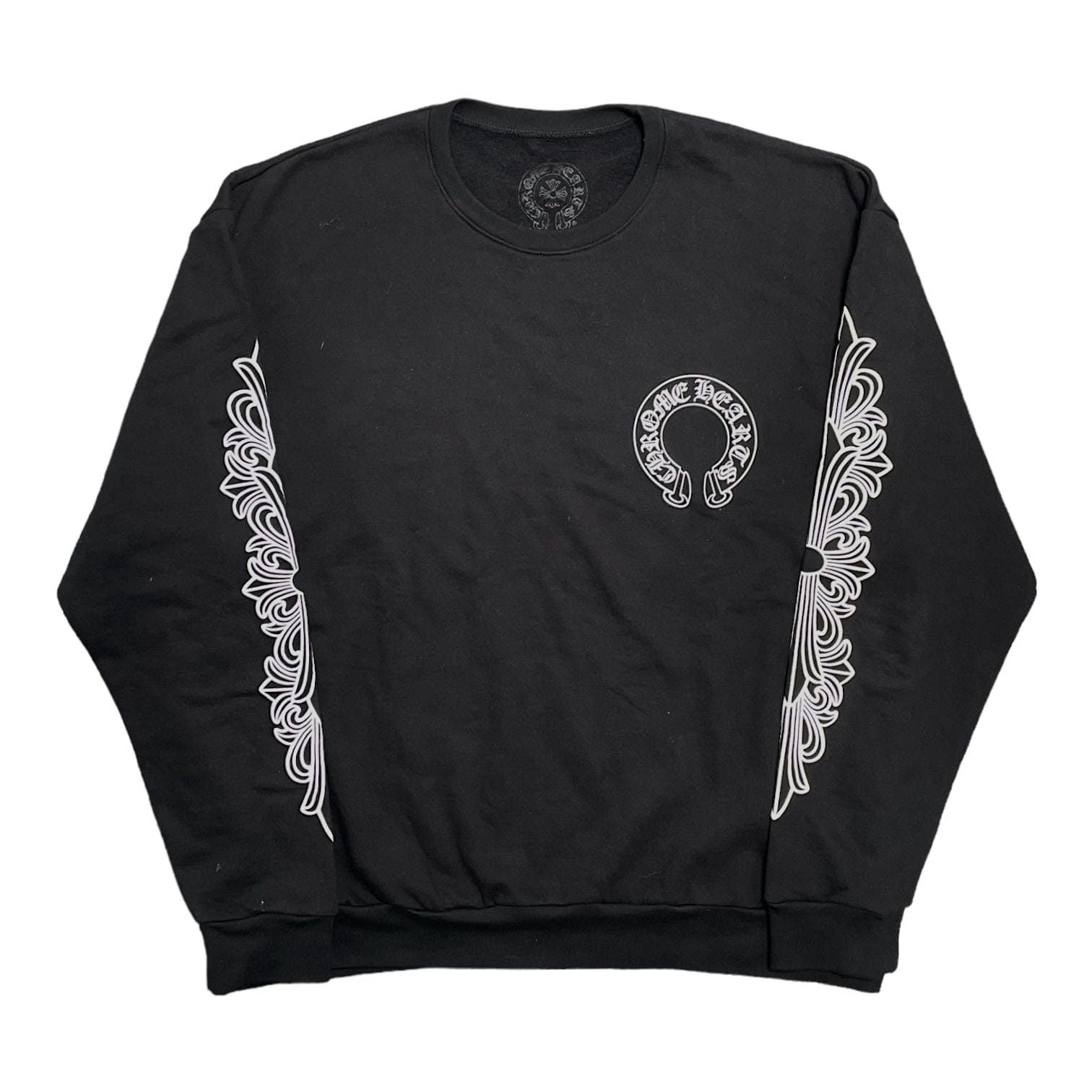 Chrome Hearts Horseshoe Floral Crewneck Sweatshirt Black