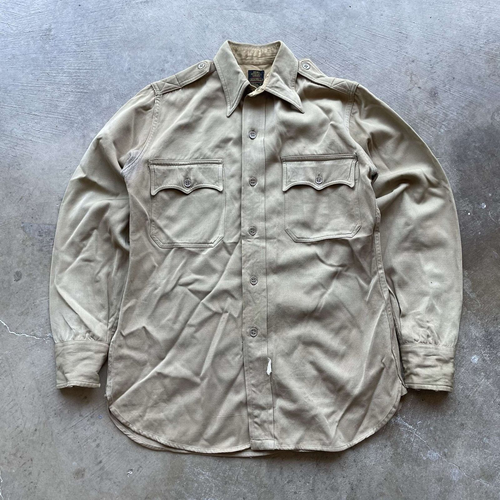 Vintage Ww2 Korean War Army Officer Shirt Fits Medium Hoodie, Sweatshirt | FlexRushtees.com