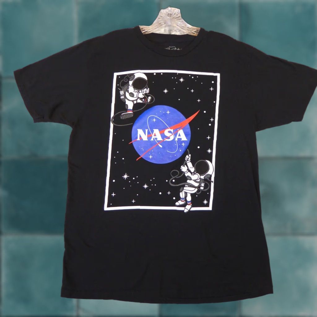 Vintage Nasa Eighty Eight Shirt Mens Large Black Astronauts Space Blue Earth Rocket