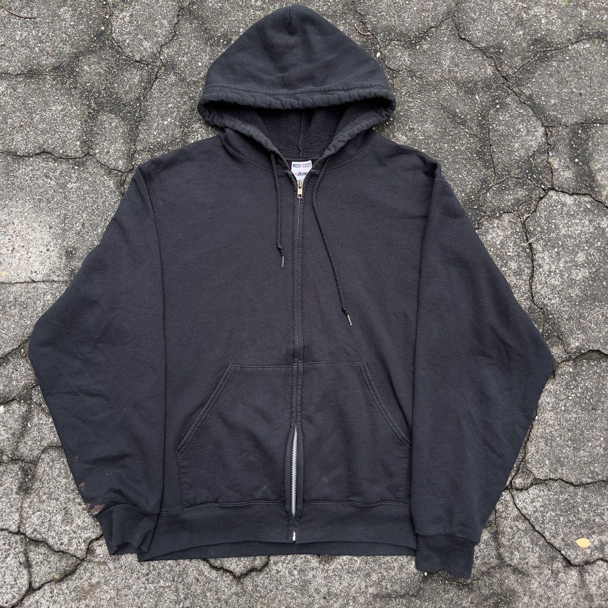 Vintage Thrashed Jerzees Full Zip Blank Hoodie