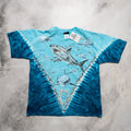 Vintage Liquid Blue Sharks Deadstock Nwt T Shirt M Hoodie, Sweatshirt | FlexRushtees.com