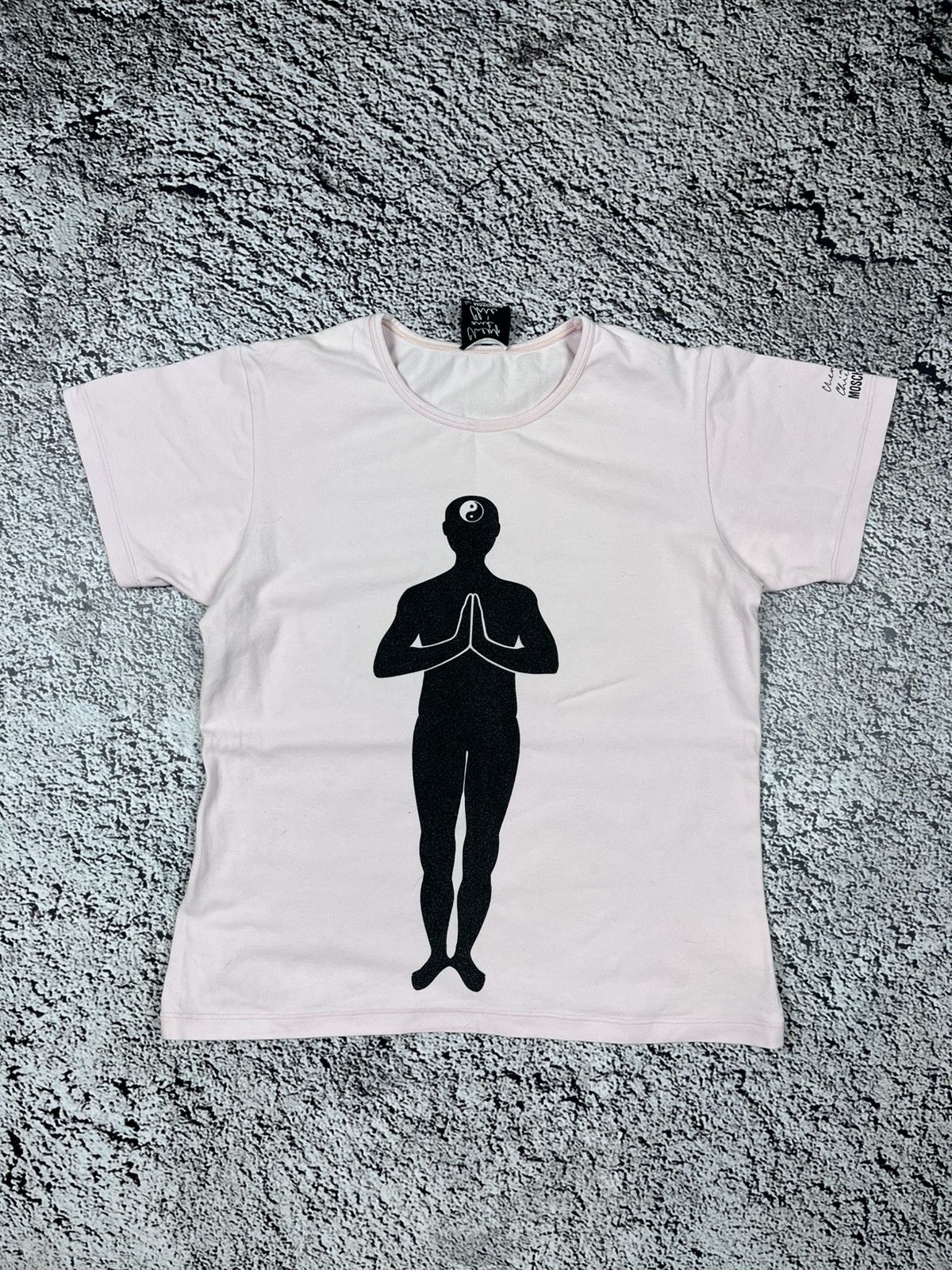 Vintage Moschino Cheap And Chic Yoga Logo T Shirt Size 44 Hoodie, Sweatshirt | FlexRushtees.com