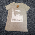 Vintage Alternative Earth Organics T Shirt Womens M Gray Alien Funny Ufo Space Graphic Tee