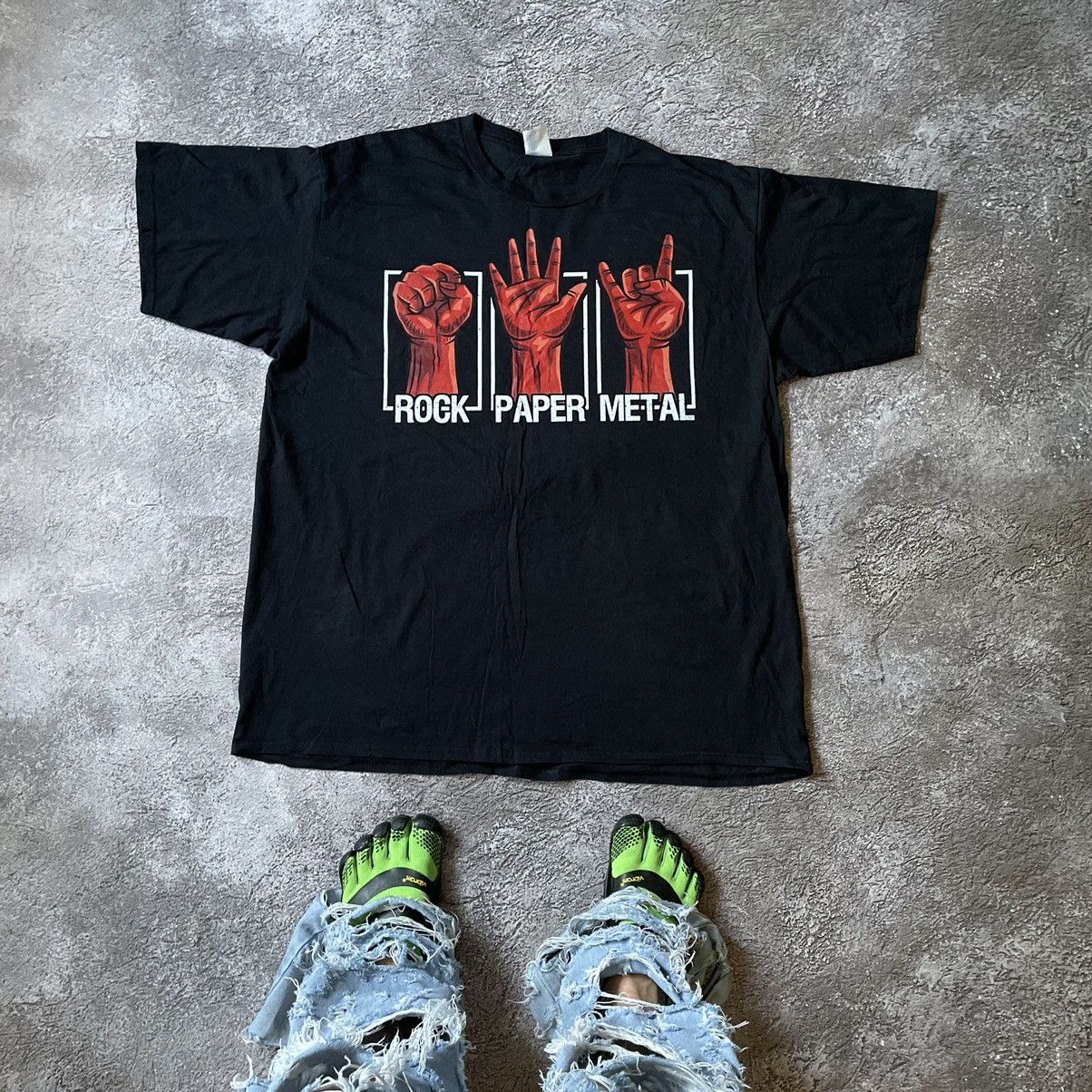 Vintage Y2k Rock Paper Metal Logo Funny Slogan Tee Hoodie, Sweatshirt | FlexRushtees.com