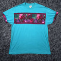 Vintage Hanes T Shirt Men Xl Teal Blue Custom Floral Tee Usa Hoodie, Sweatshirt | FlexRushtees.com