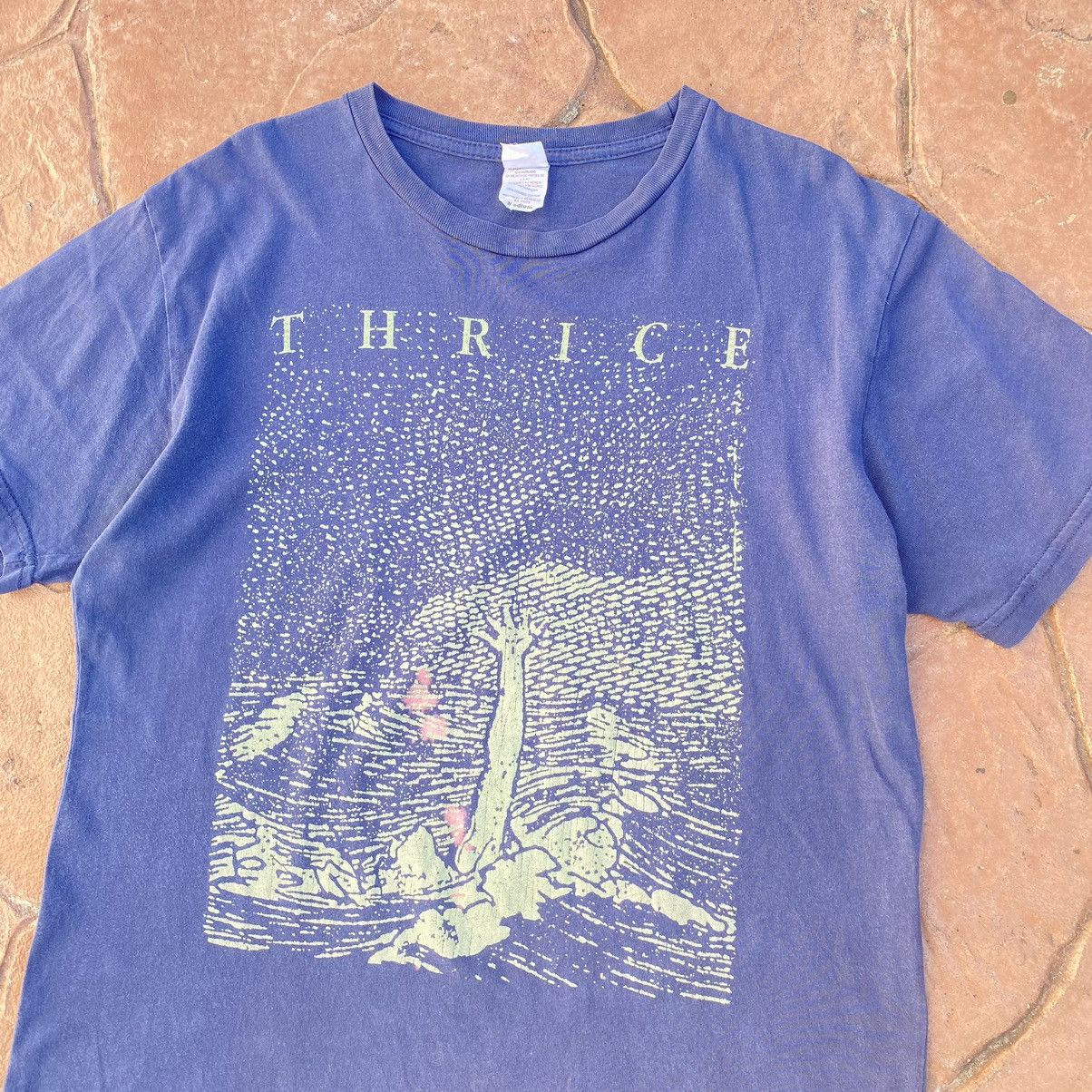 Band Tees Thrashed Faded Thrice American Rock Band Rare Tee Hoodie, Sweatshirt | FlexRushtees.com