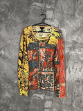 Vintage Y2k Custo Barcelona Longsleeve Printed Top
