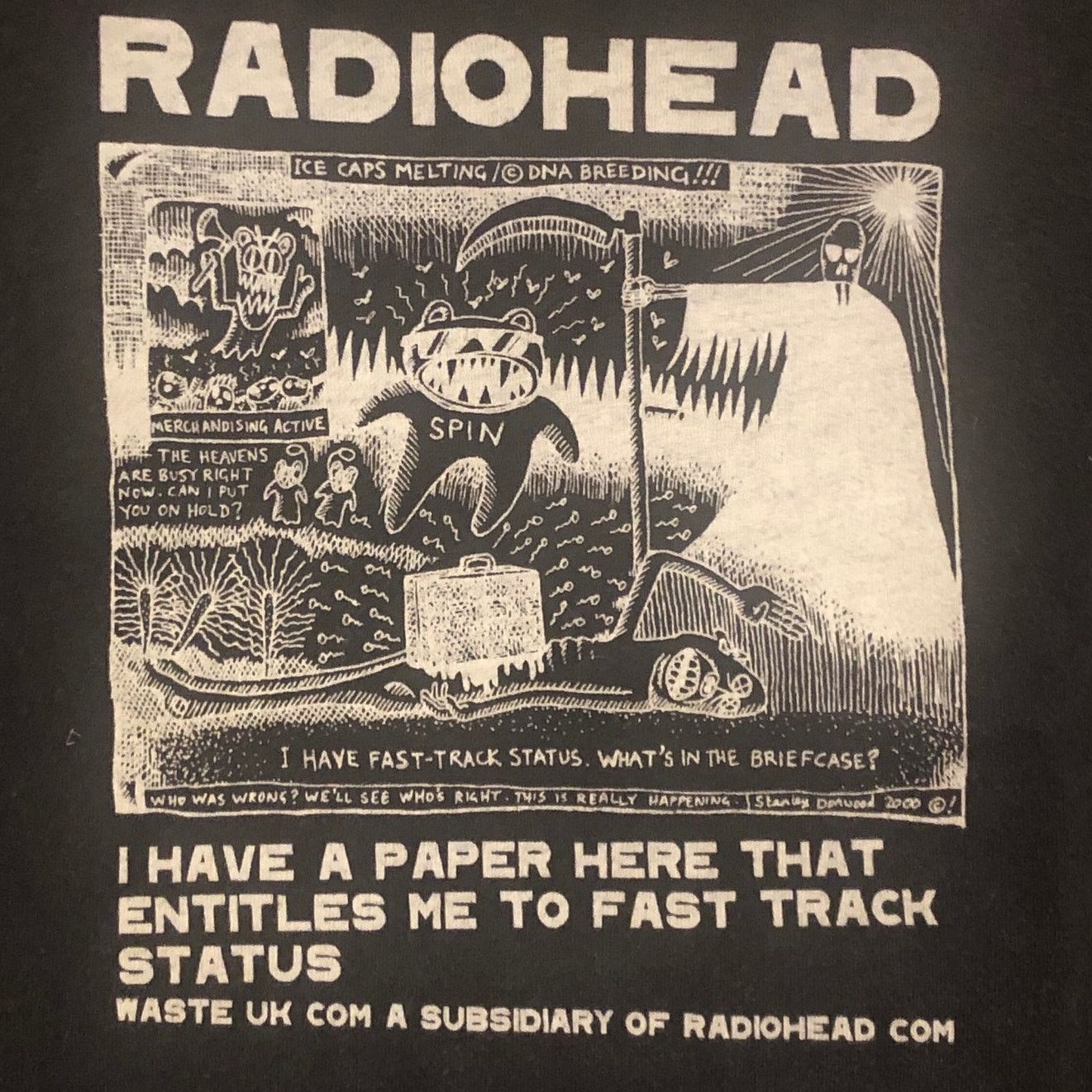 Vintage Vtg 2000 Radiohead Kid A W A S T E Band Shirt Size M Hoodie, Sweatshirt | FlexRushtees.com