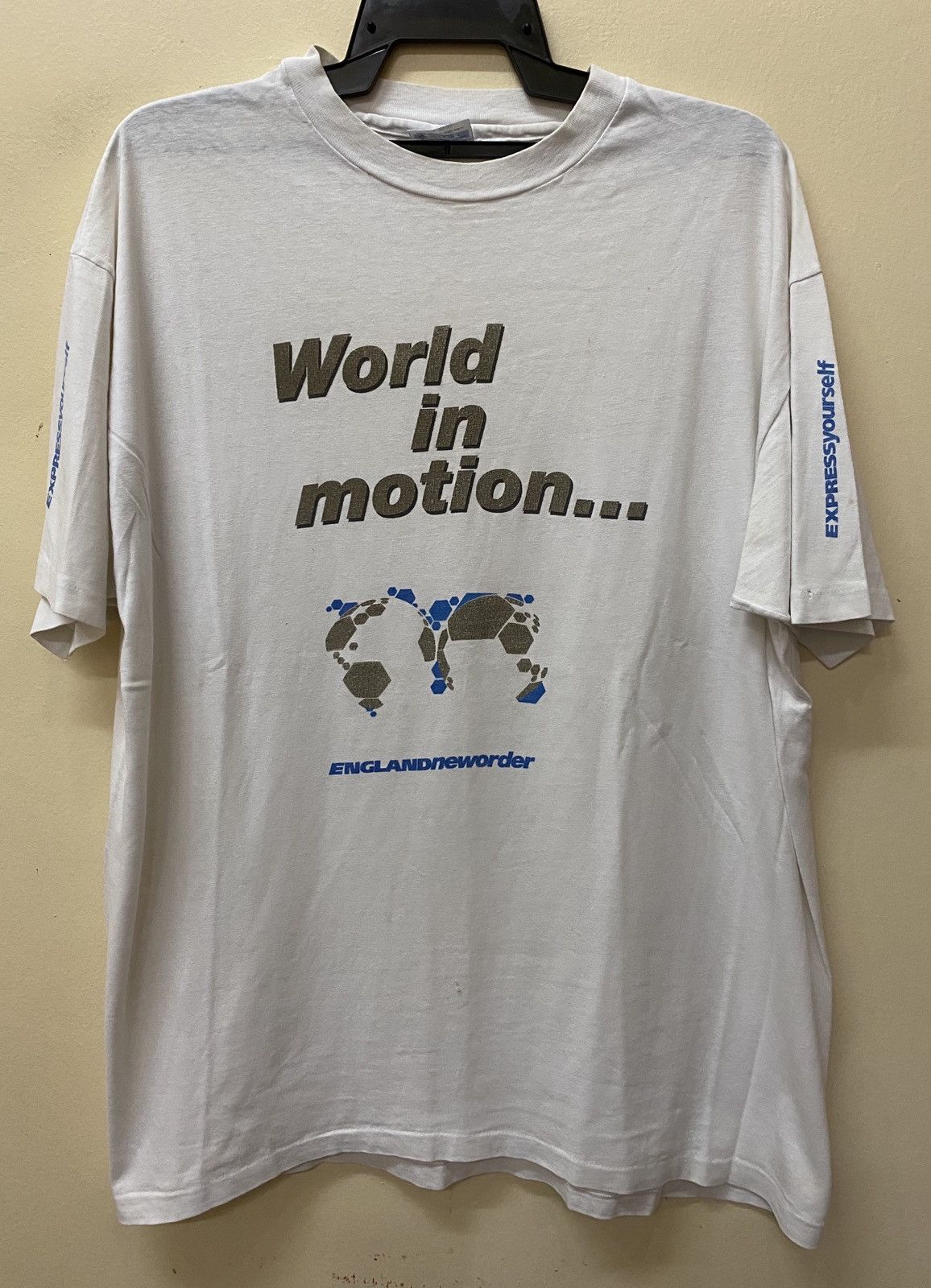 Vintage New Order World In Motion Indie Britpop Band T Shirt Hoodie, Sweatshirt | FlexRushtees.com