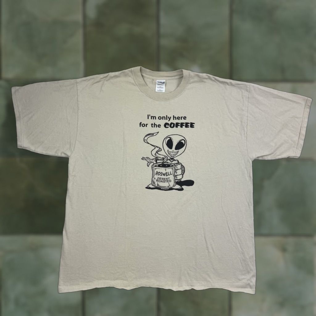 Gildan Vintage Roswell Alien T Shirt Mens Beige 2xl Gildan Short Sleeve Crew Neck Cartoon Humor Dese