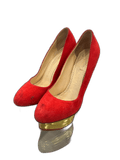Jimmy Choo Charlotte Olympia Red High Heels With Gold Detail T-Shirts, Hoodie, Sweatshirt | FlexRushtees.com
