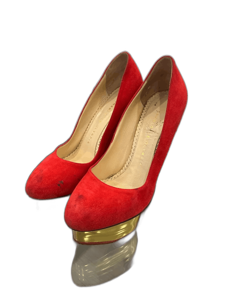 Jimmy Choo Charlotte Olympia Red High Heels With Gold Detail T-Shirts, Hoodie, Sweatshirt | FlexRushtees.com
