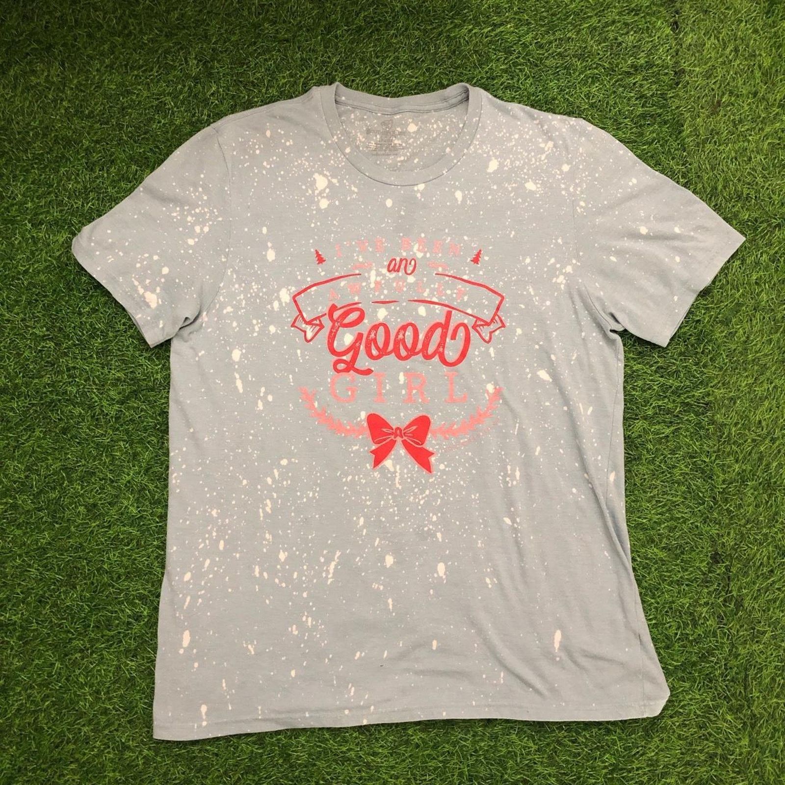 Other Blue Splatter Naughty Nice Christmas Graphic Quote Tee Hoodie, Sweatshirt | FlexRushtees.com