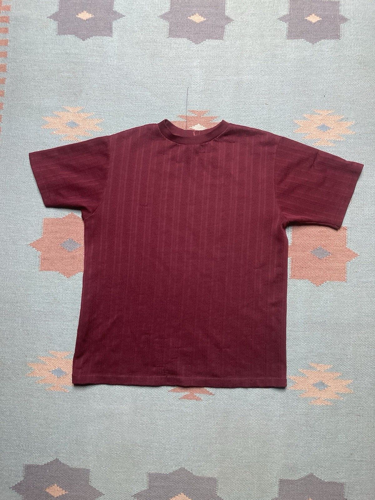 Vintage 70s T Shirt Polyester Nylon Knit Mesh Beach Summer Large