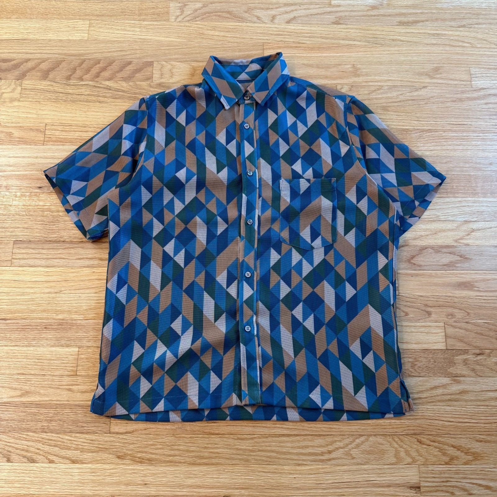 Engineered Garments Ships Japan Geometric Mesh Shirt Medium