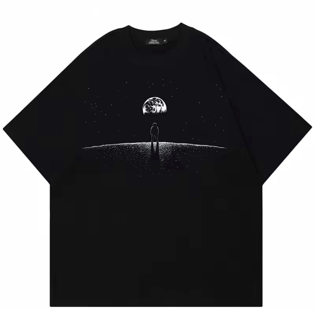 Japanese Brand Streetwear Astronaut Graphic Moon Loose T Shirt