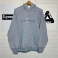 Vintage Hoodie Big Logo New York City Grey Vintage Fruit Of The Loom