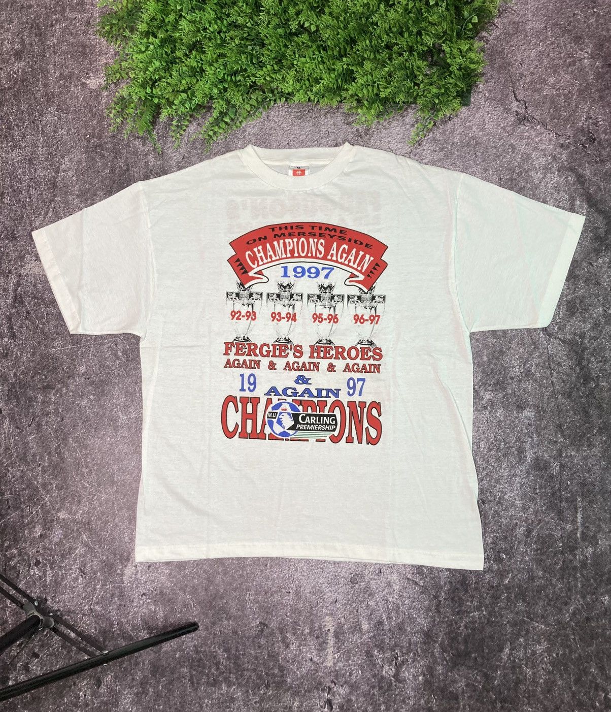 Vintage Manchester United 90s Winners Cup T Shirt Tee