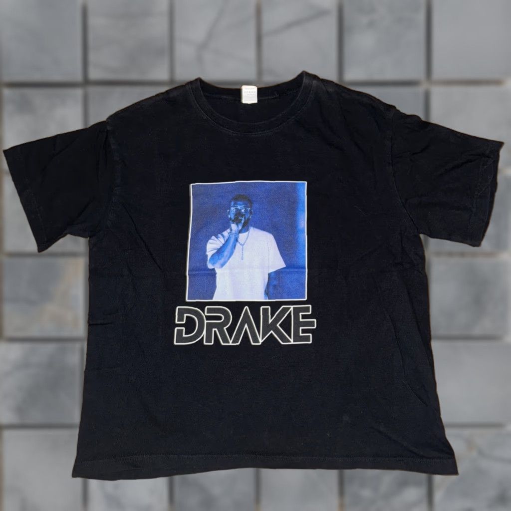 Vintage Drake Photograph T Shirt Black Medium Mens Regular M M Size 21x24 Hoodie, Sweatshirt | FlexRushtees.com