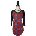Other Lularoe Randy Raglan Baseball Tee Xs Red Blue Black Checke Hoodie, Sweatshirt | FlexRushtees.com