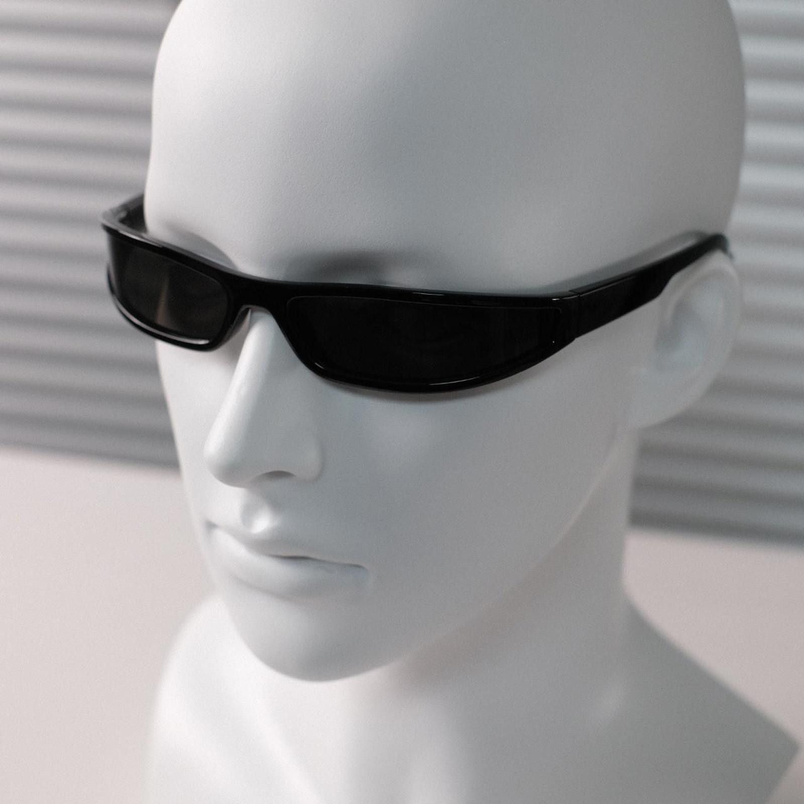 Japanese Brand Vtg Y2k Avant Garde Future Sunglasses Black Unisex One Size