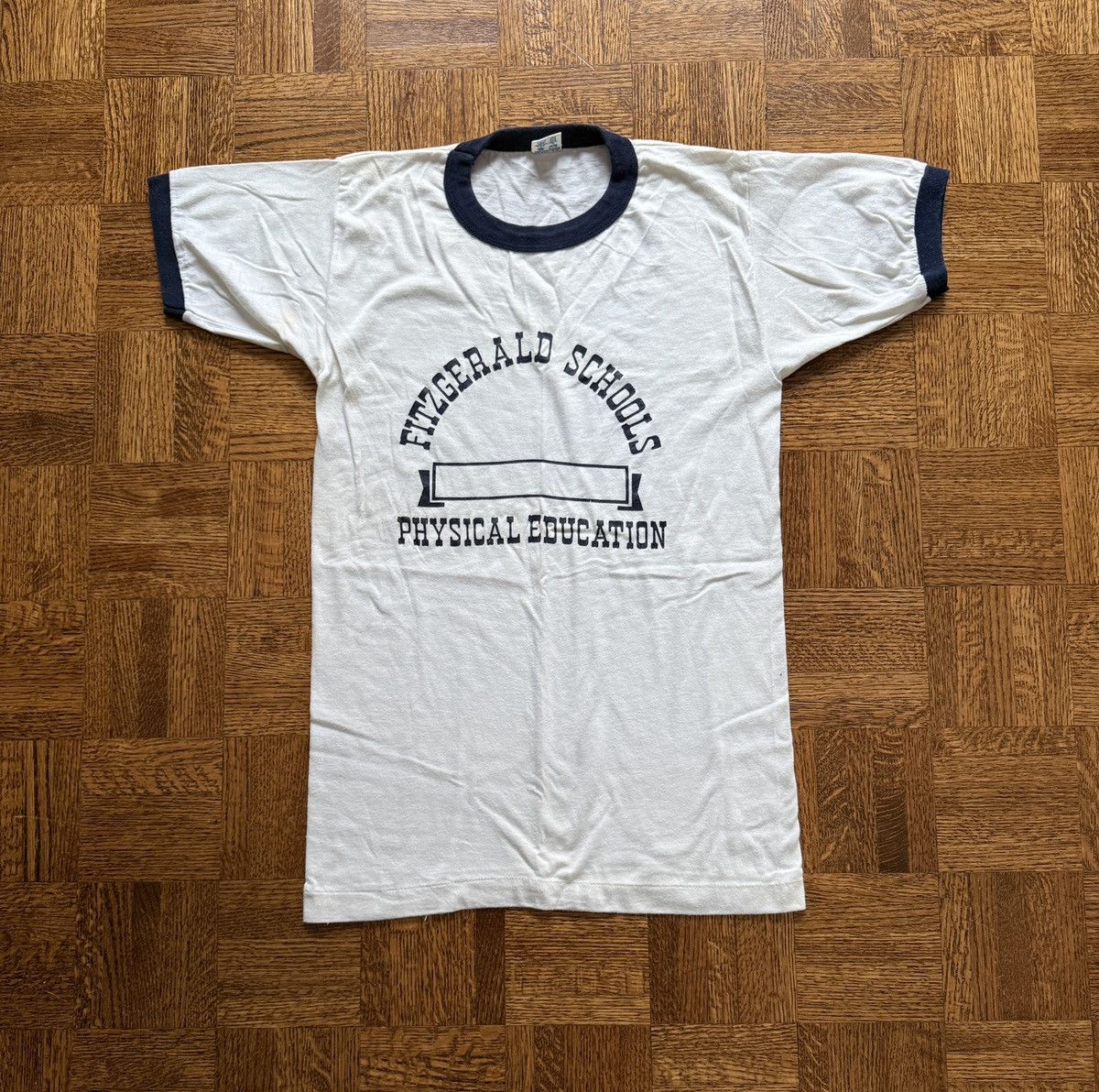 Champion Vintage 80s Fitzgerald Schools Physical Education Ringer Tee Hoodie, Sweatshirt | FlexRushtees.com