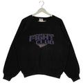 Vintage Fight Club Printed Crewneck Sweatshirt Black