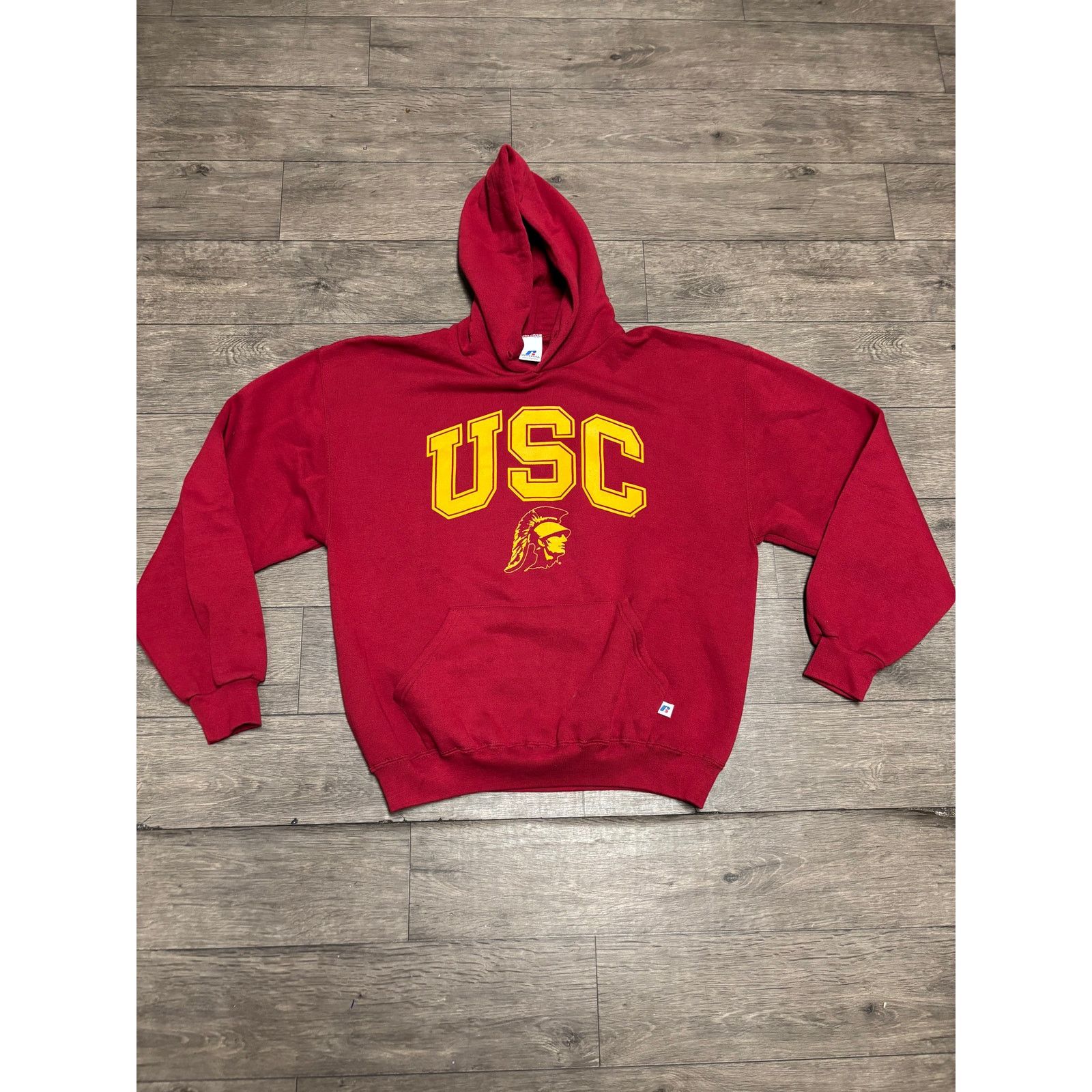 Vintage Usc Red Russell Hoodie 90s Sz L