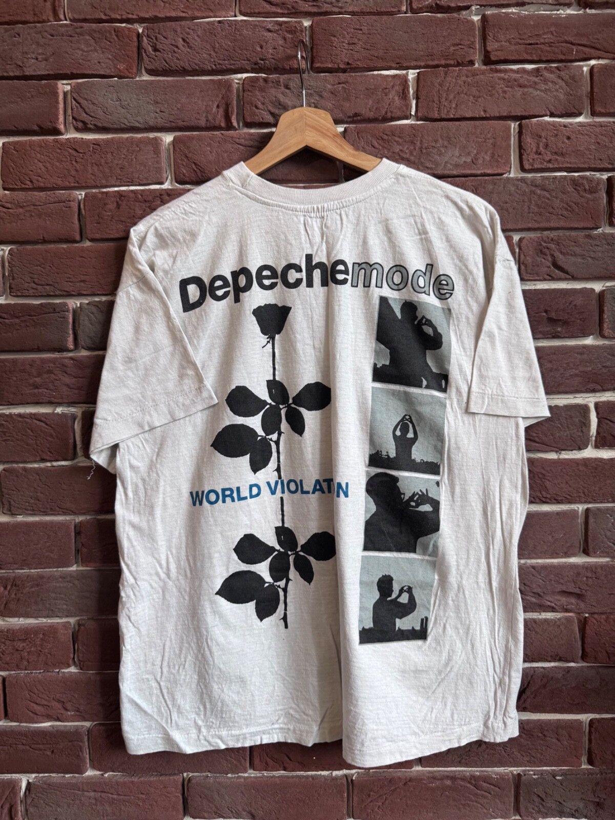 Vintage Depeche Mode World Violaton 1990 Vintage Tour Tee Band L Hoodie, Sweatshirt | FlexRushtees.com