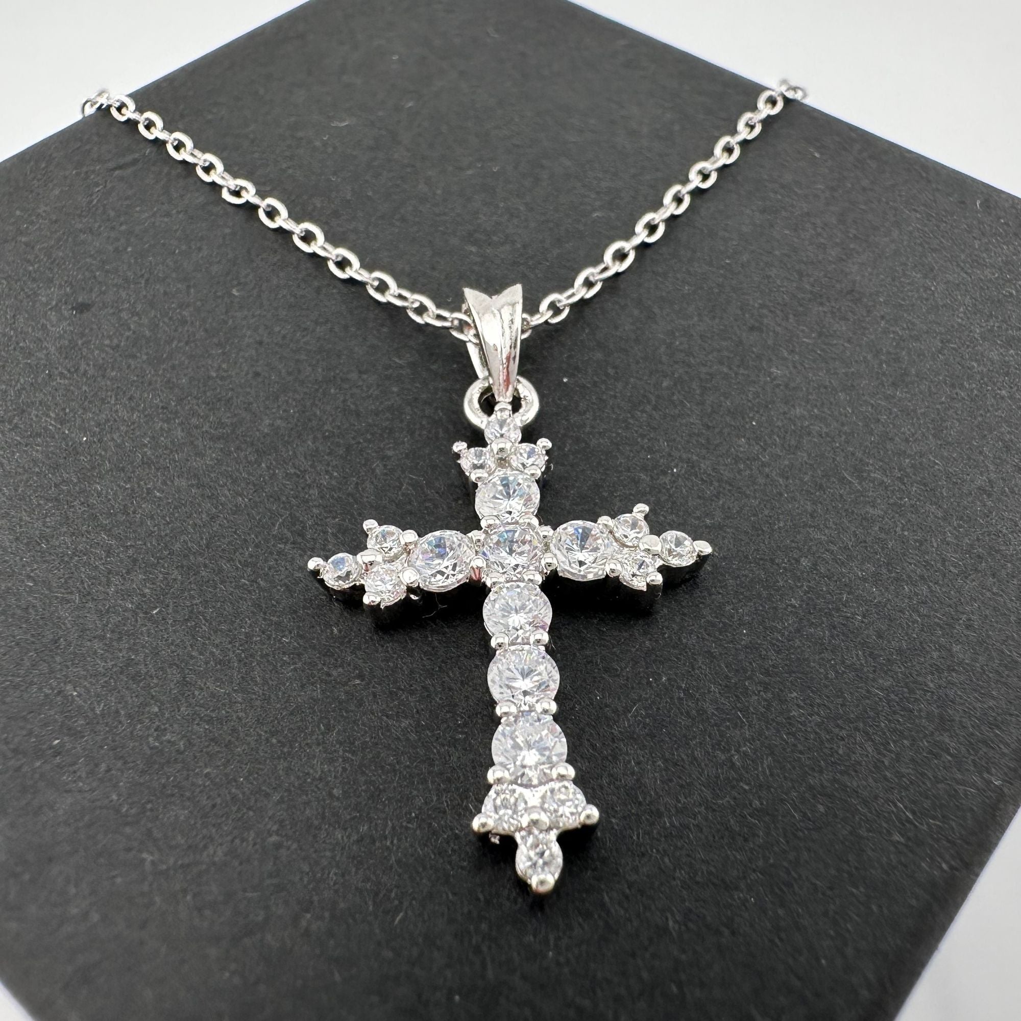 Other Beautiful Cross Pendant With Shining White Gemstones