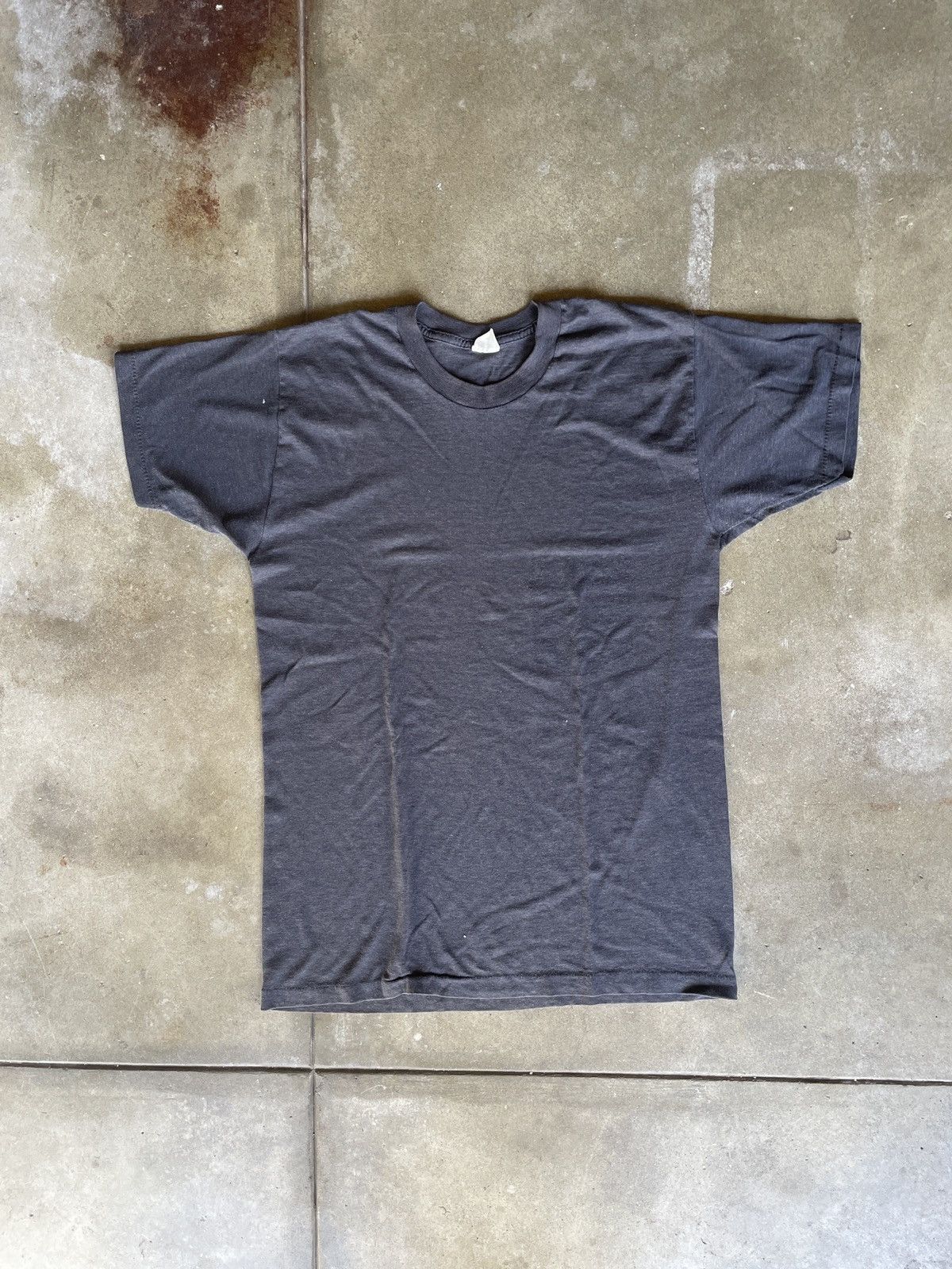 Vintage 70s Faded Blank Black Tee