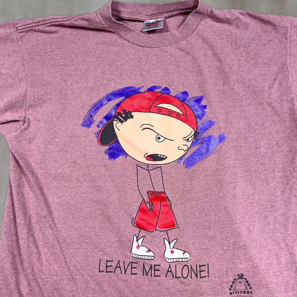 Vintage Oneita Shirt Men Xl Purple 90s Tee Cartoon Funny Face 2 Face Attitude Hoodie, Sweatshirt | FlexRushtees.com