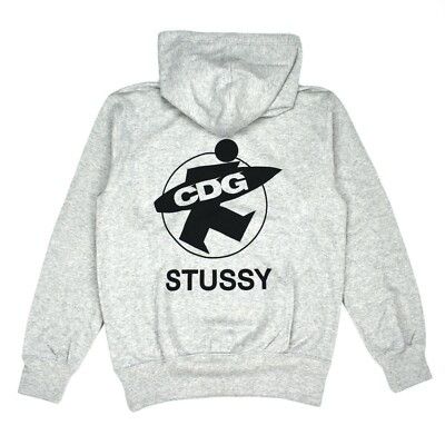 Cdg X Stussy Commes Des Garcons Gray Heather Hooded