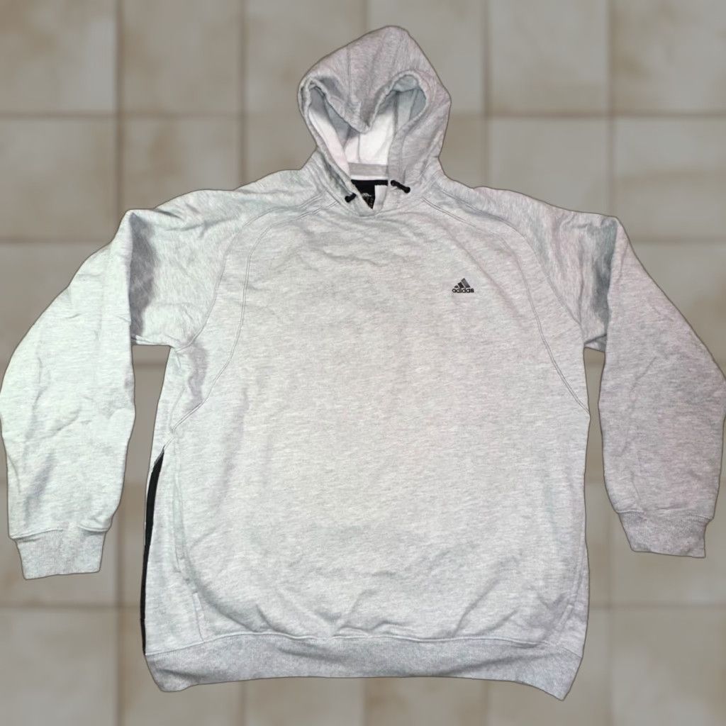 Adidas Hoodie Sweatshirt Xl Gray Spellout Graphic Logo Pullover Unisex Adults Regular Streetw