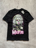 Nwt Misfits Zombie Girl Logo Black T Shirt Big Logo Y2k Hoodie, Sweatshirt | FlexRushtees.com