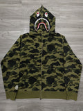 Bape Steal Green Camo Bape Shark Hoodie Full Zip Wgm T-Shirts, Sweatshirt | FlexRushtees.com