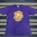 Jerzees Vintage Los Angeles Lakers T Shirt 1986 87 Nba Jersey Champs Purple Adult Large White Letter Hoodie, Sweatshirt